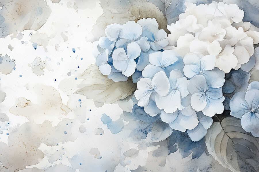 Aquarel van een bos bloemen