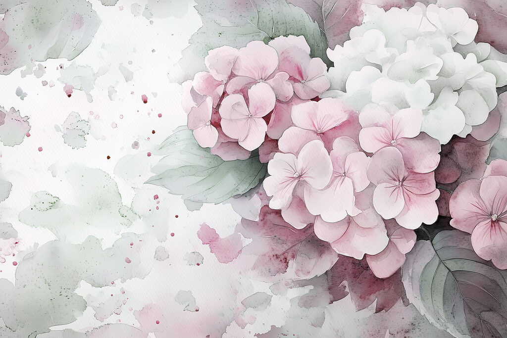 Schilderij van roze bloemen Schilderij van roze bloemen