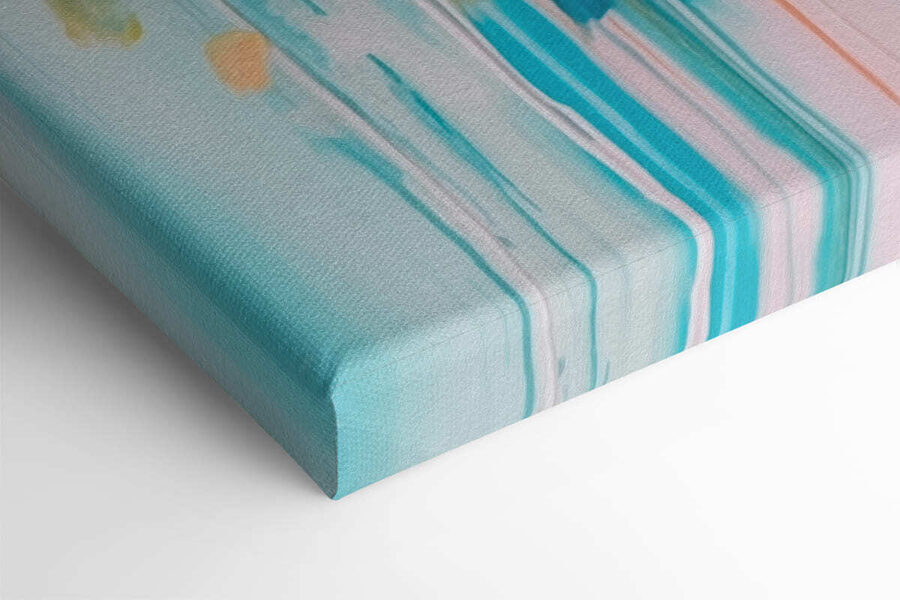Schilderij van bloemen op een blauw oppervlak Schilderij van bloemen op een blauw oppervlak