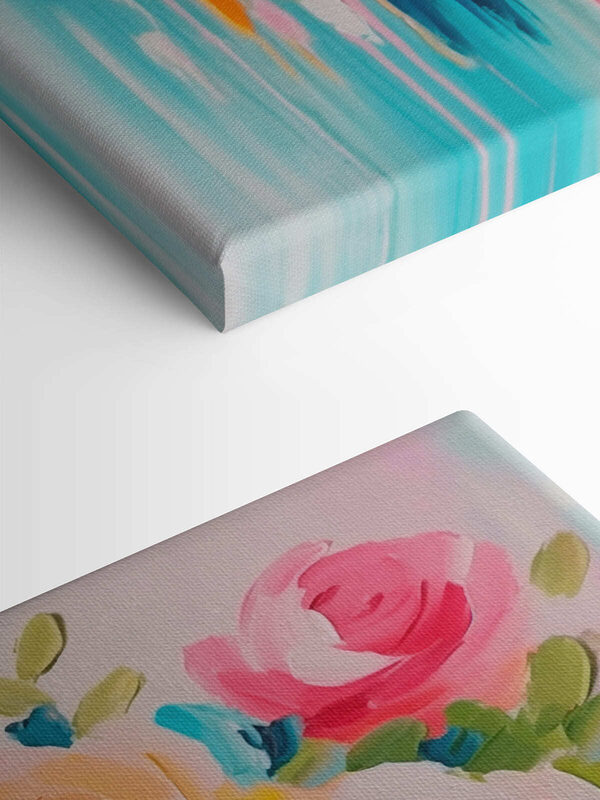 Schilderij van bloemen op een wit oppervlak Schilderij van bloemen op een wit oppervlak