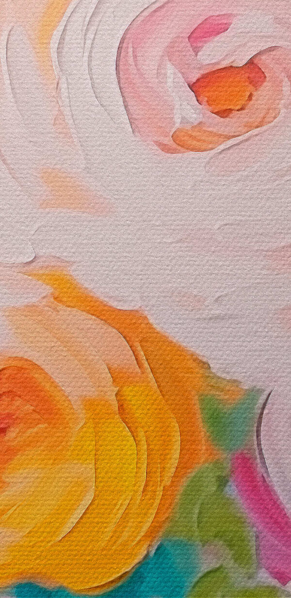 Schilderij van bloemen op een wit oppervlak Schilderij van bloemen op een wit oppervlak
