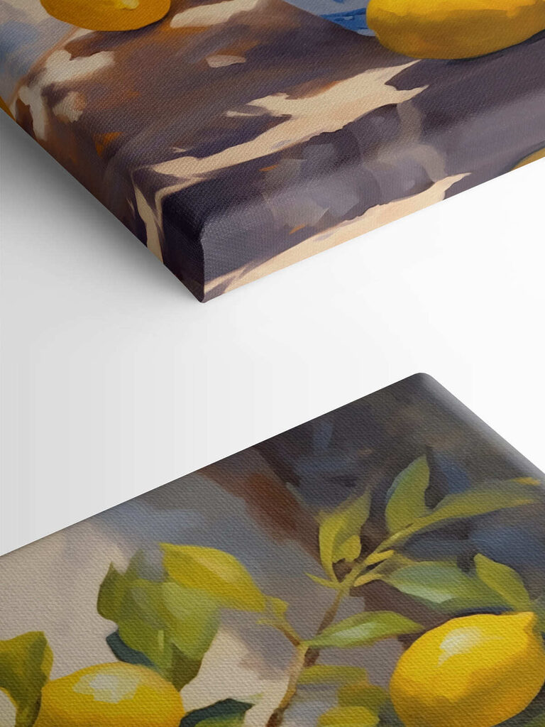 Painting of lemons in a vase Painting of lemons in a vase