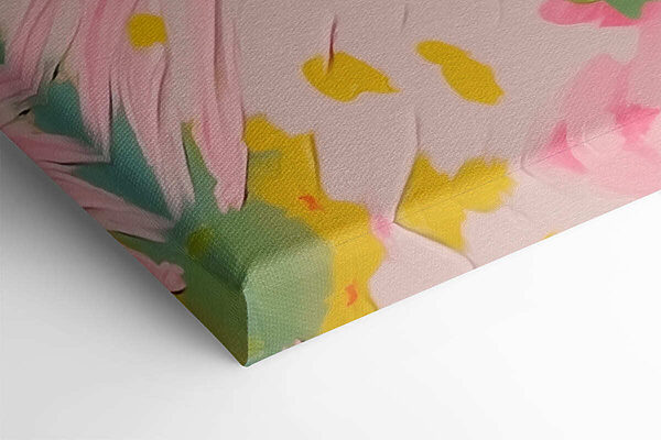 Schilderij van een kat met bloemen erop Schilderij van een kat met bloemen erop