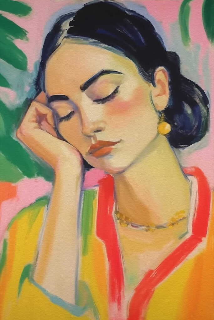 Painting of a woman sleeping
