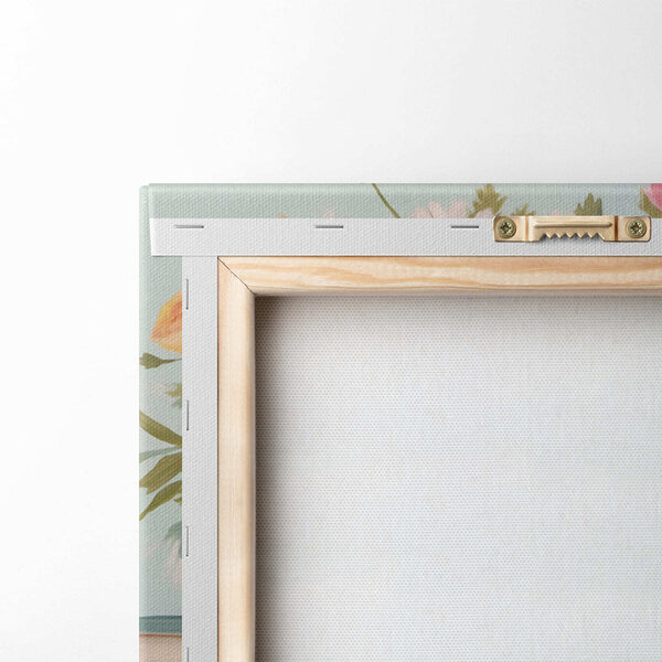 Schilderij van een stapel boeken met bloemen erop Schilderij van een stapel boeken met bloemen erop