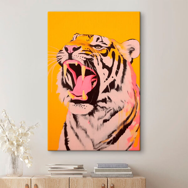 Tijger met zijn bek open Tijger met zijn bek open
