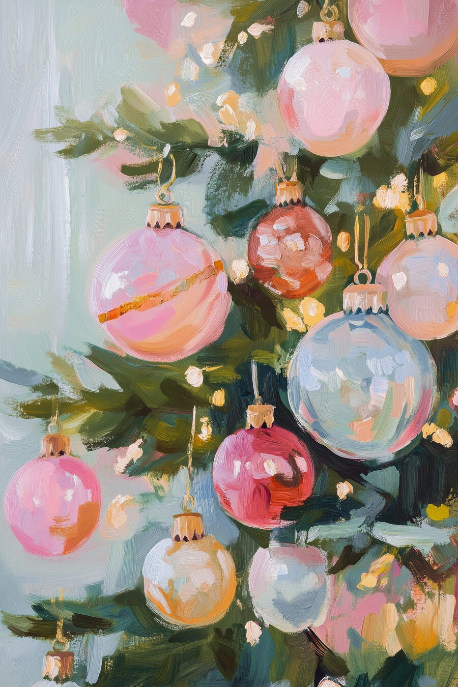 Schilderij van een kerstboom
