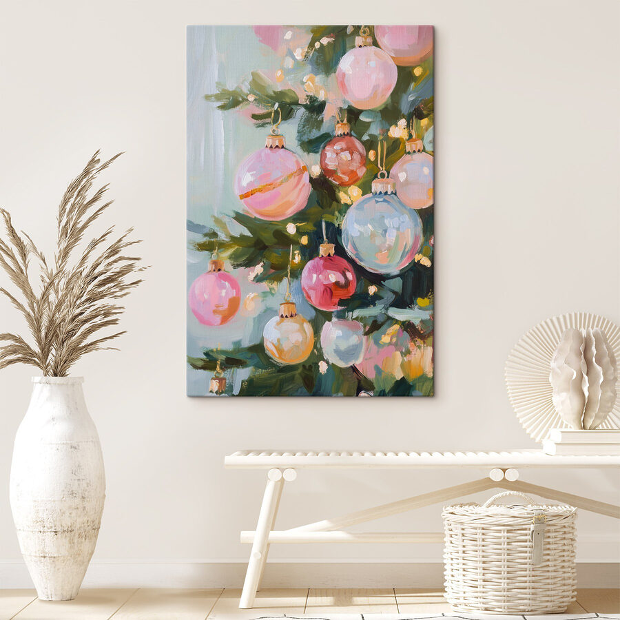 Schilderij van een kerstboom