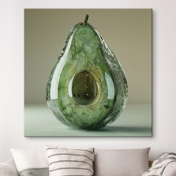 Artistieke interpretatie van een rijpe avocado Artistieke interpretatie van een rijpe avocado
