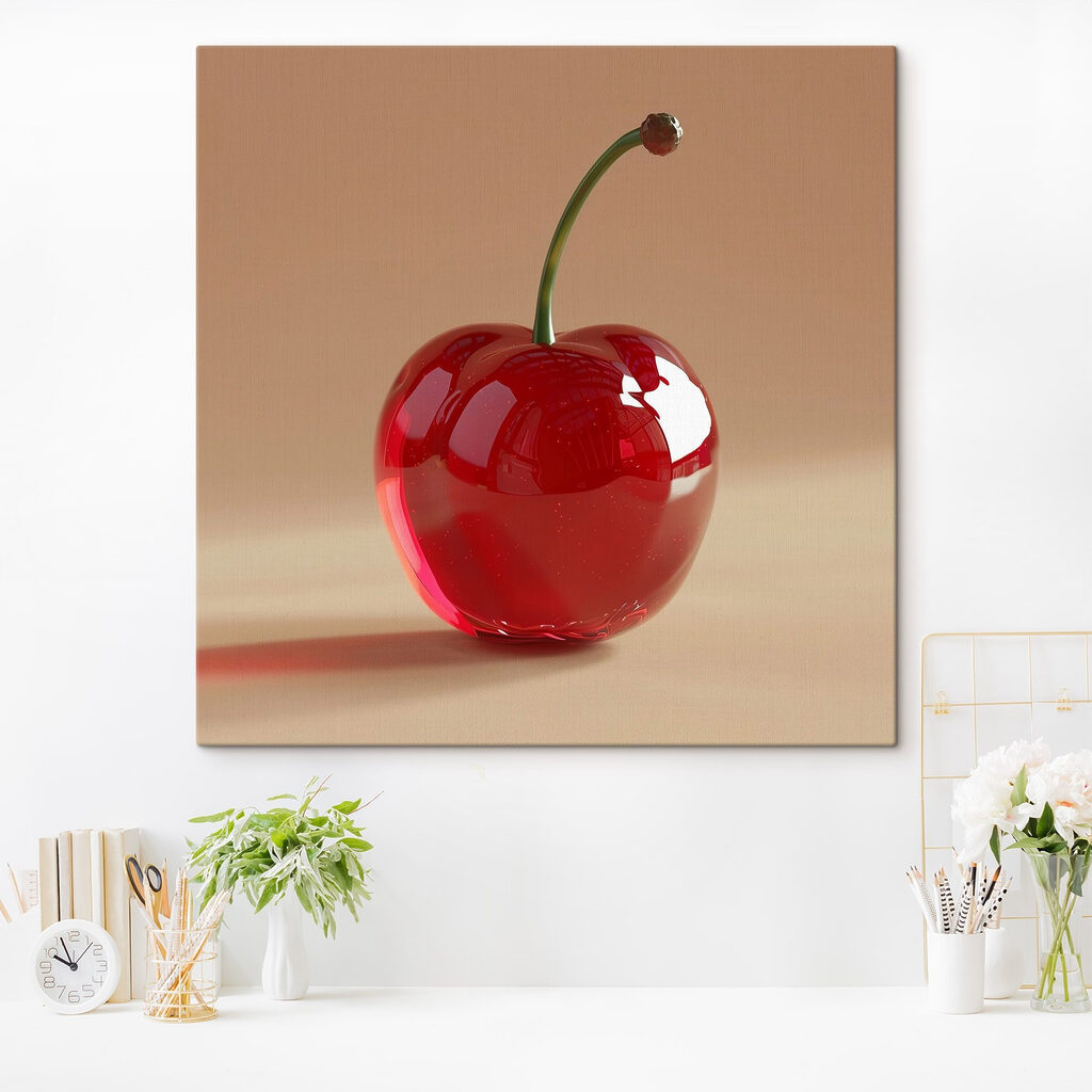 Red cherry with a stem Red cherry with a stem