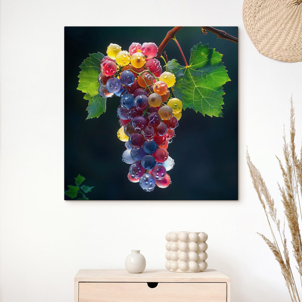 Bunch of colorful grapes with water droplets on them Bunch of colorful grapes with water droplets on them
