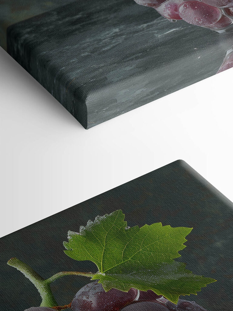 Bunch of grapes with water droplets on top