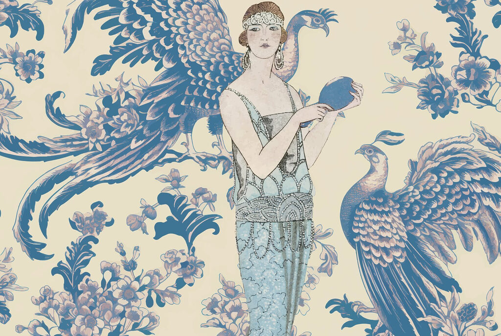 Woman holding a round blue object Woman holding a round blue object