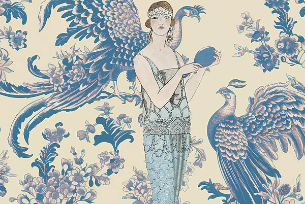 Woman holding a round blue object Woman holding a round blue object