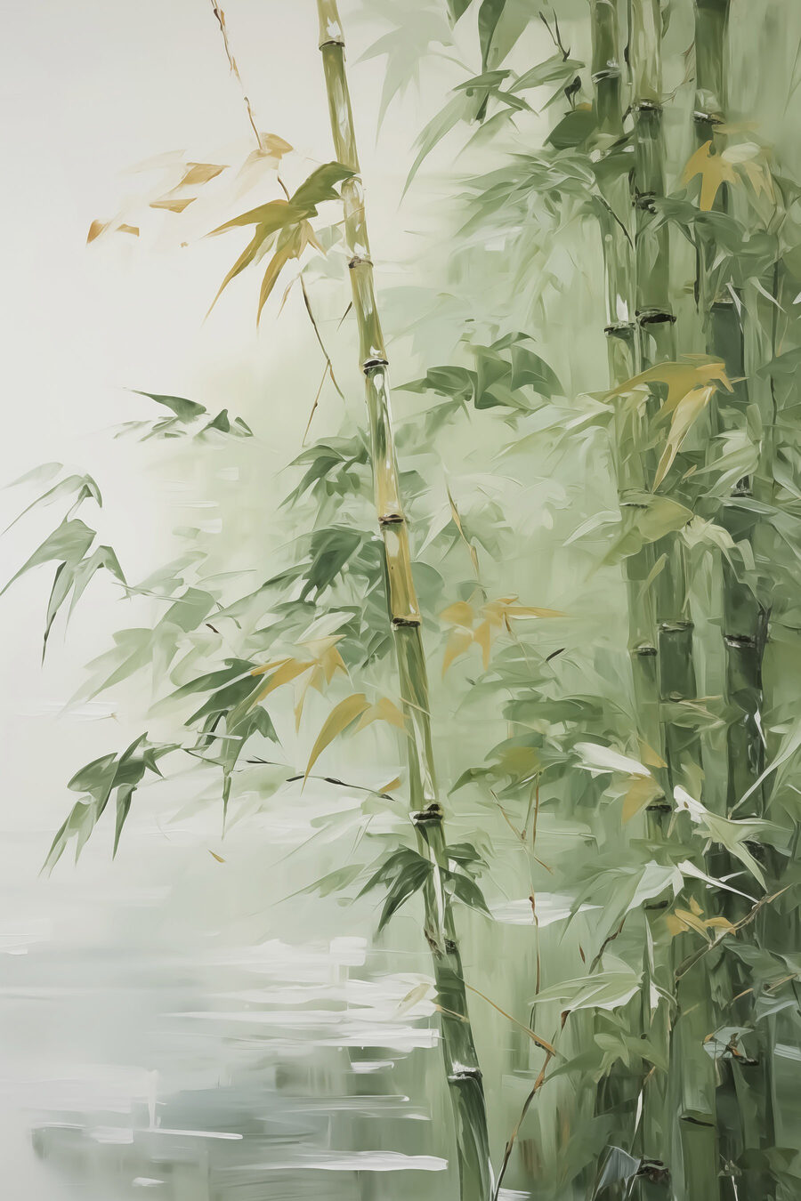 Schilderij van een bamboeboom Schilderij van een bamboeboom