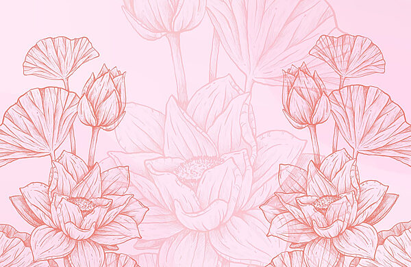 Roze en witte bloementekening Roze en witte bloementekening