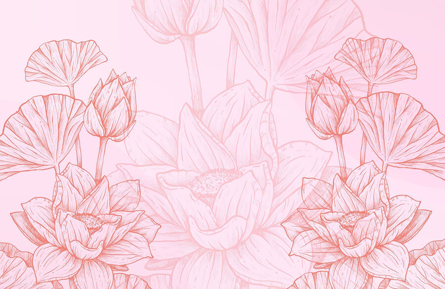 Roze en witte bloementekening