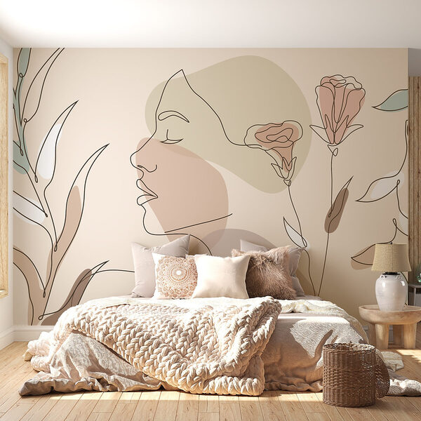 Vrouw’s gezicht met bloemen Vrouw’s gezicht met bloemen