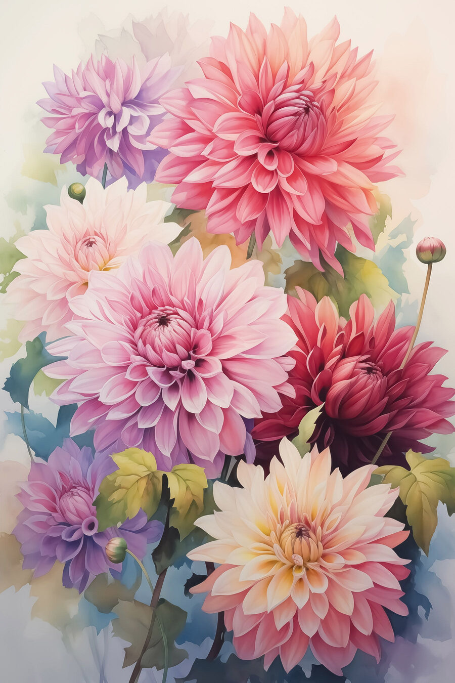 Schilderij van bloemen op een wit oppervlak Schilderij van bloemen op een wit oppervlak