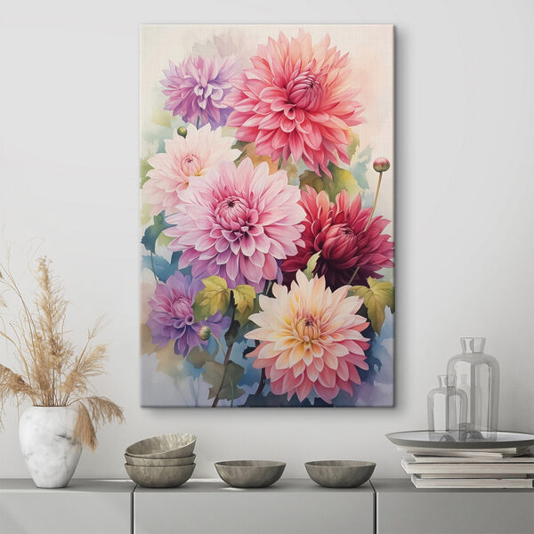 Schilderij van bloemen op een wit oppervlak Schilderij van bloemen op een wit oppervlak
