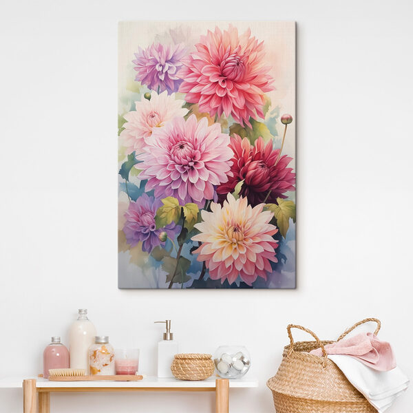 Schilderij van bloemen op een wit oppervlak Schilderij van bloemen op een wit oppervlak