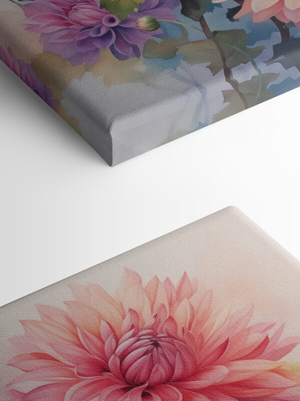 Schilderij van bloemen op een wit oppervlak Schilderij van bloemen op een wit oppervlak