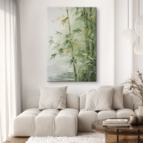 Schilderij van een bamboeboom Schilderij van een bamboeboom