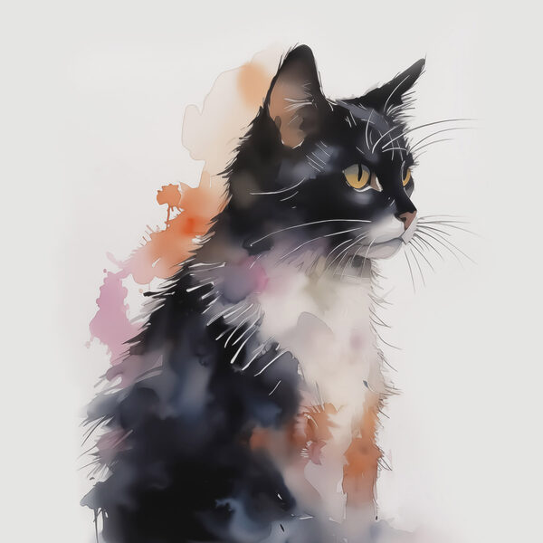 Kat met een wit en zwart gezicht Kat met een wit en zwart gezicht
