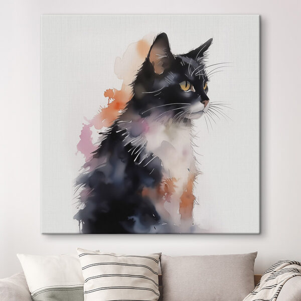 Kat met een wit en zwart gezicht Kat met een wit en zwart gezicht