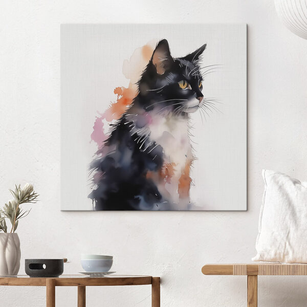 Kat met een wit en zwart gezicht Kat met een wit en zwart gezicht