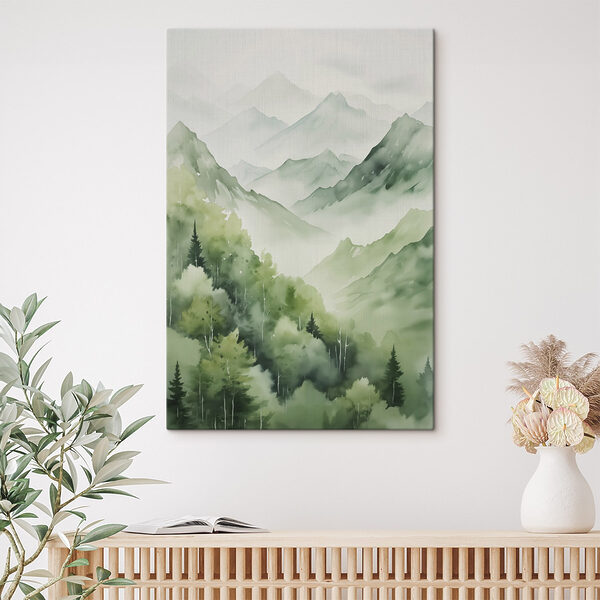 Schilderij van een bergketen Schilderij van een bergketen