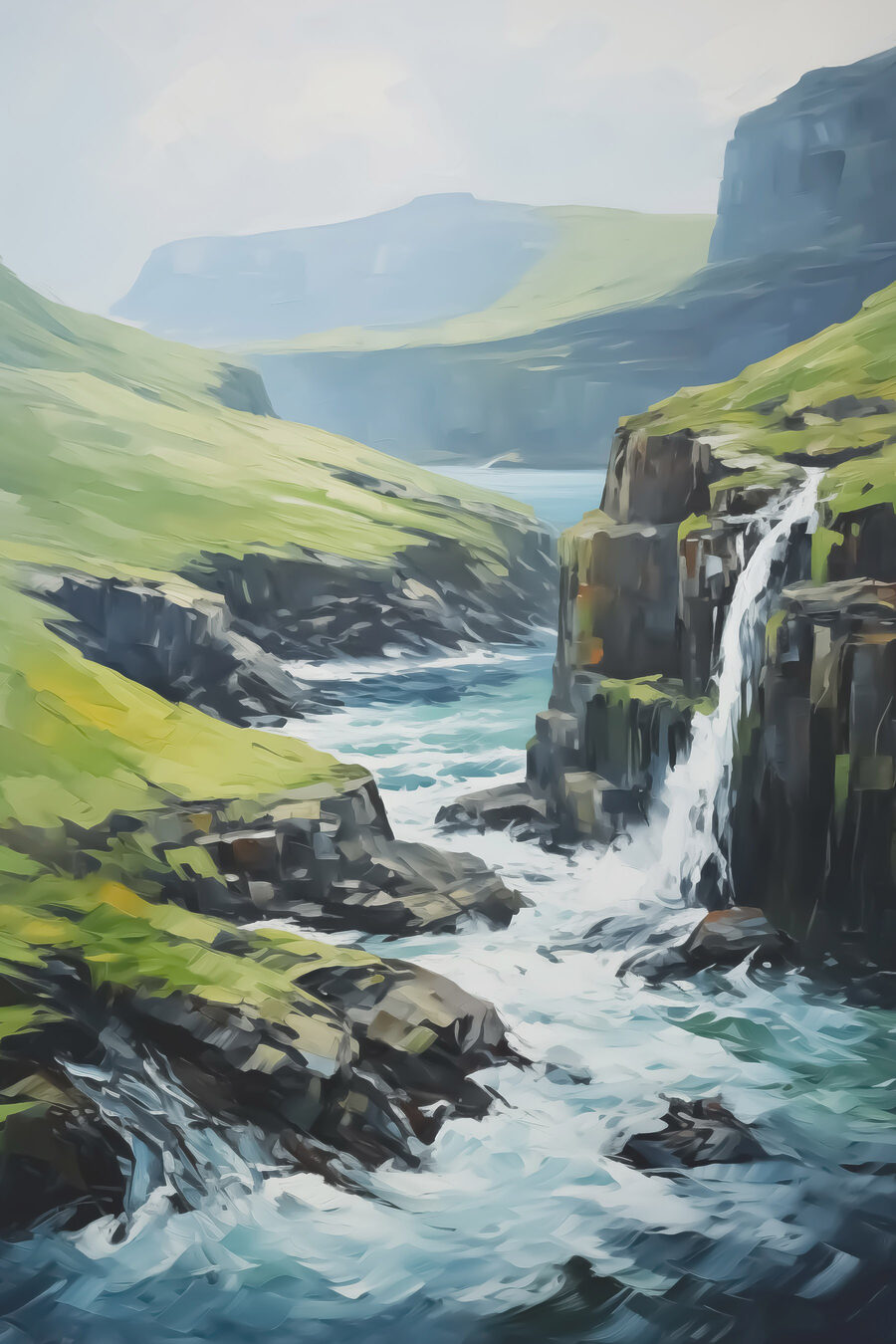 Waterval in een vallei