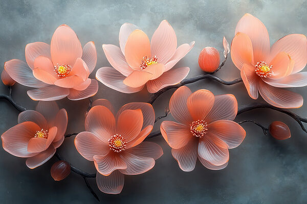 Groep roze bloemen op een tak Groep roze bloemen op een tak