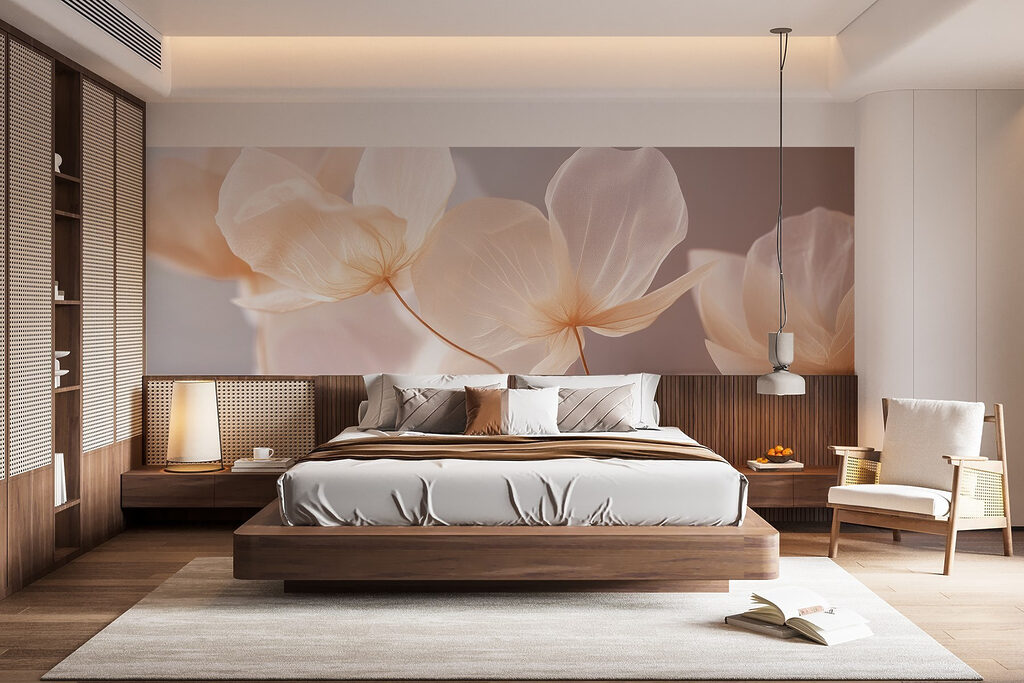 Delicate petals in soft pastel hues