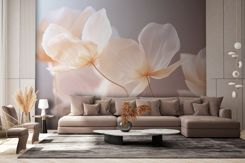 Delicate petals in soft pastel hues