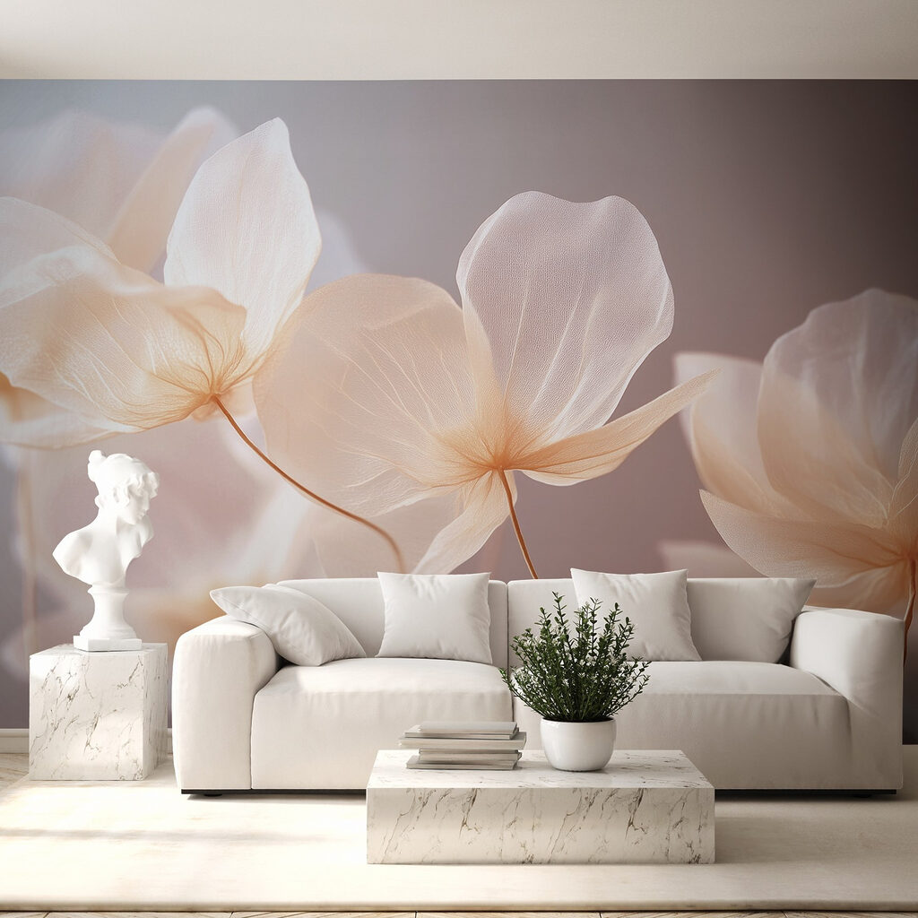 Delicate petals in soft pastel hues