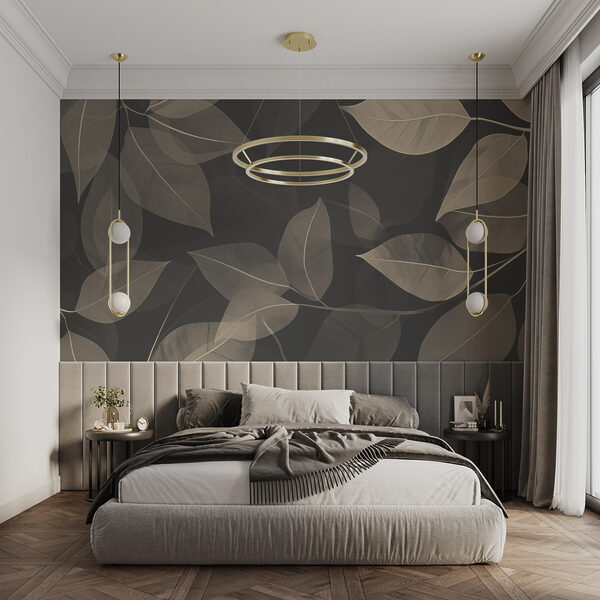 Zachte bladeren op donkere canvas achtergrond Zachte bladeren op donkere canvas achtergrond