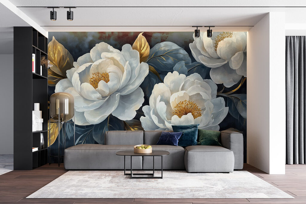 Elegant blooms against dark background