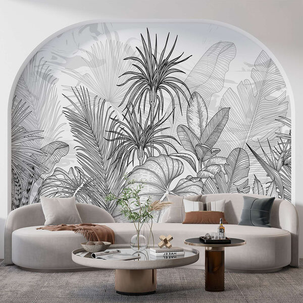 Zwart-wit tekening van planten Zwart-wit tekening van planten