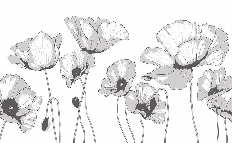 Groep bloemen met knoppen
