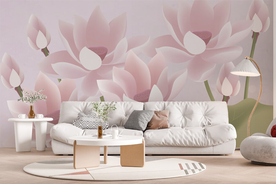 Groep roze bloemen