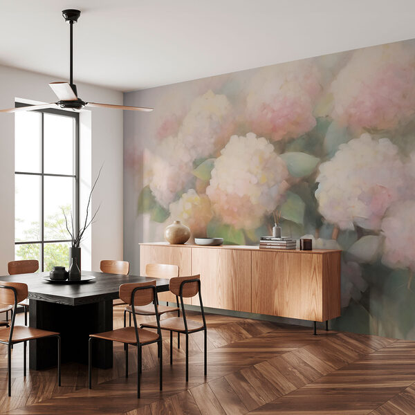 Schilderij van bloemen op een witte achtergrond Schilderij van bloemen op een witte achtergrond