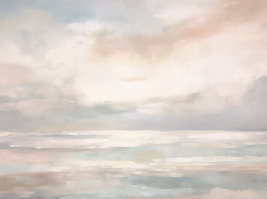 Fotobehang Schilderij van een bewolkte hemel - Afbeelding 4