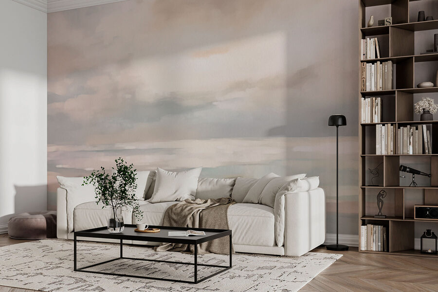 Fotobehang Schilderij van een bewolkte hemel - Afbeelding 3