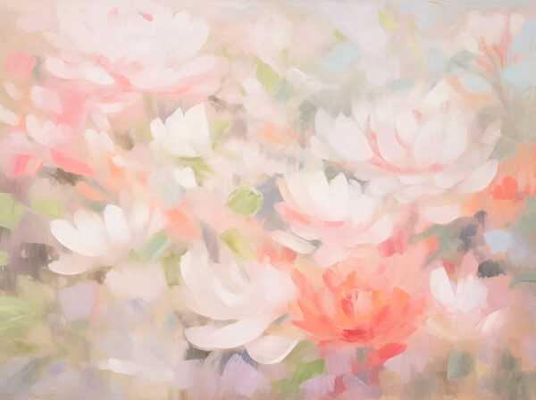 Schilderij van bloemen op een wit oppervlak Schilderij van bloemen op een wit oppervlak