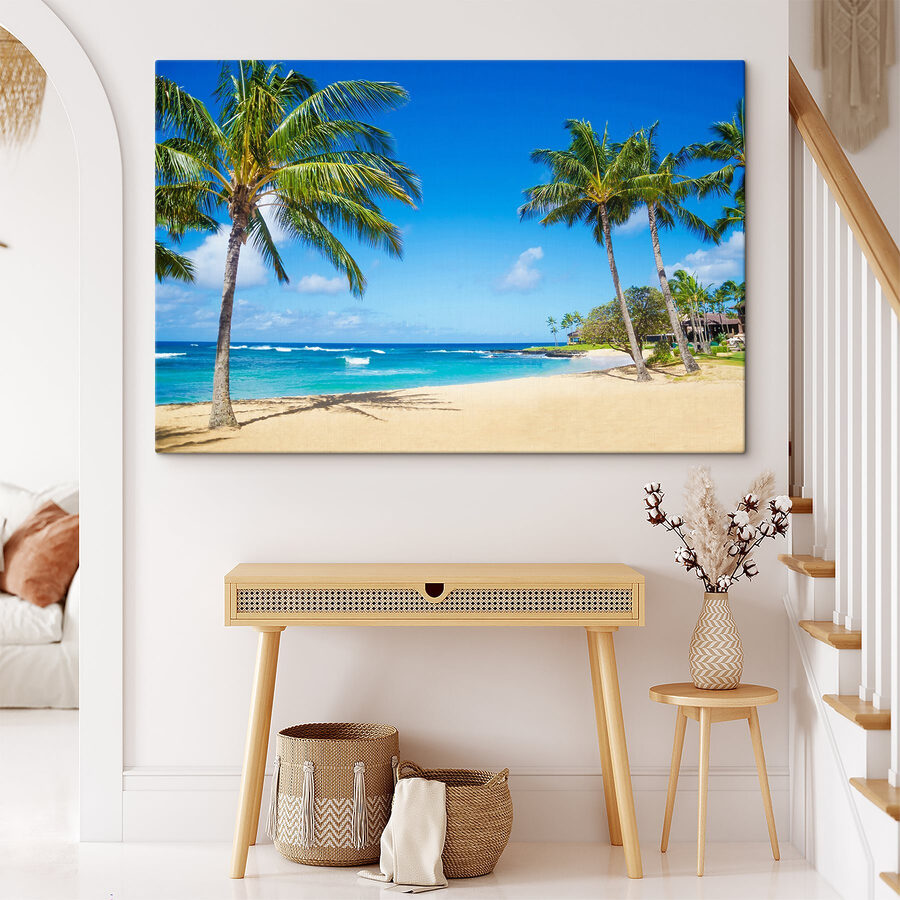 Palmbomen op een strand