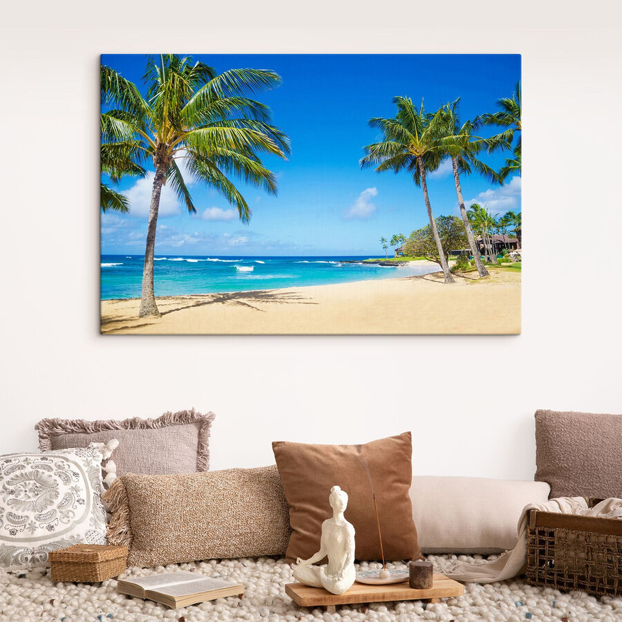 Palmbomen op een strand