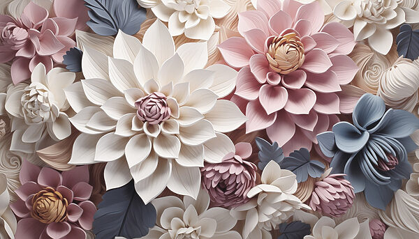 Groep bloemen met bladeren Groep bloemen met bladeren