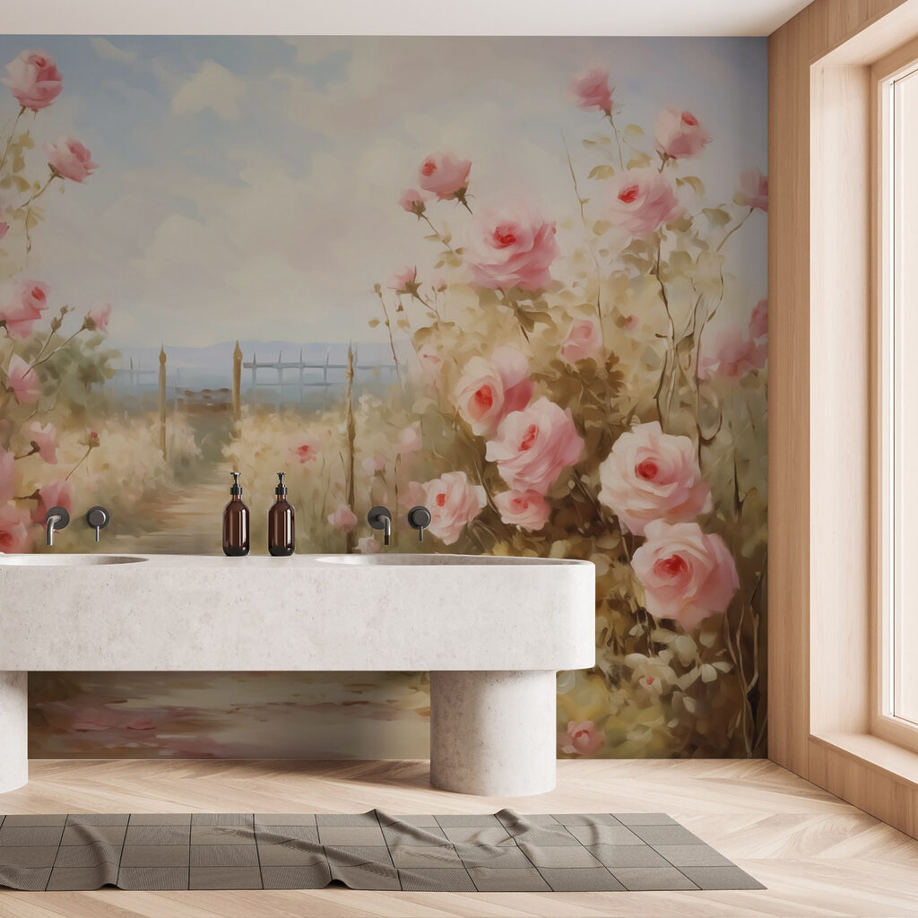 Painting of pink roses
