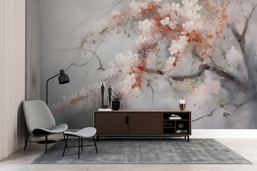 Boom met witte bloemen Boom met witte bloemen